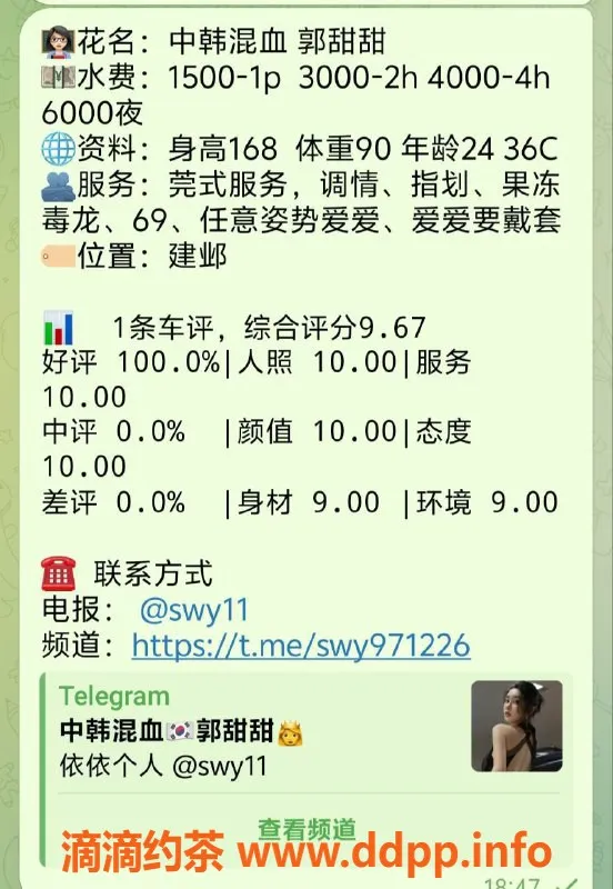 南京楼凤-南京中日混血郭甜甜，课费1500-3000