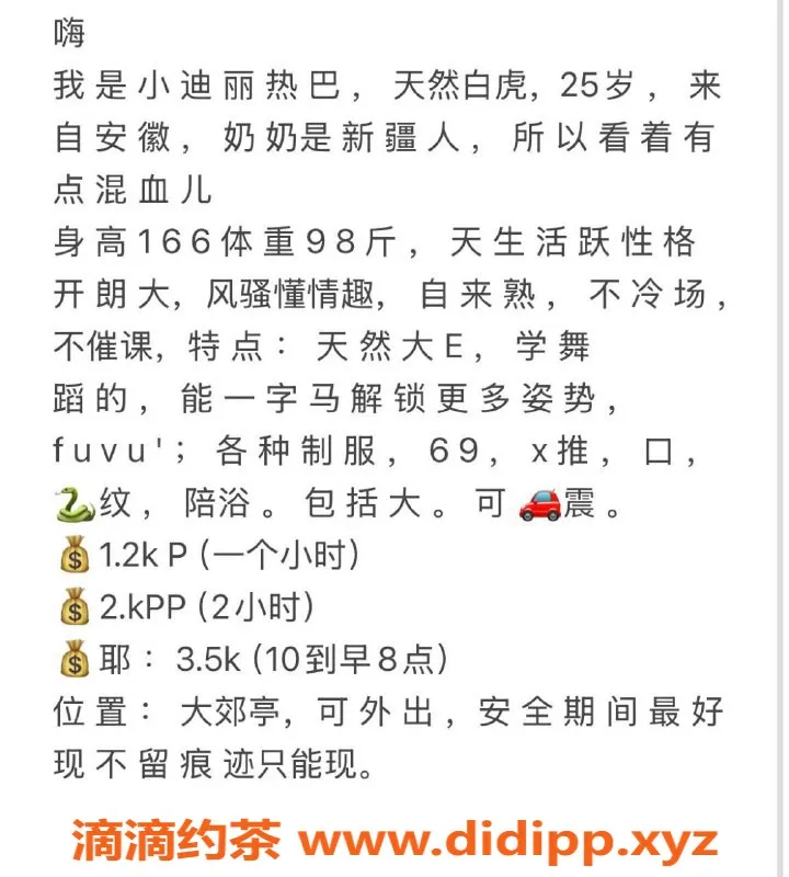 北京楼凤-朝阳小迪丽热巴，天然大胸E，1200元