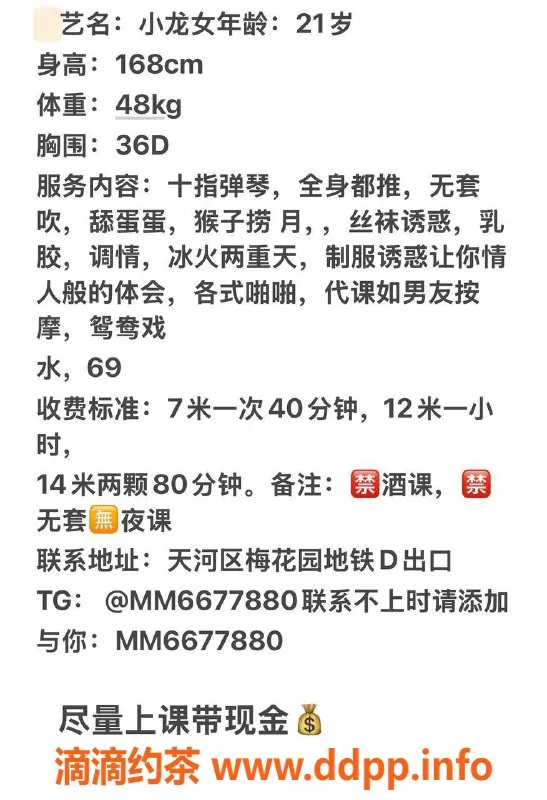 广州楼凤-天河小龙女，70斤大胸学姐，700元服务