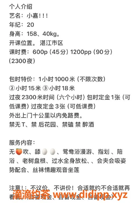 湛江楼凤-小佳-甜美服务，值得一试！