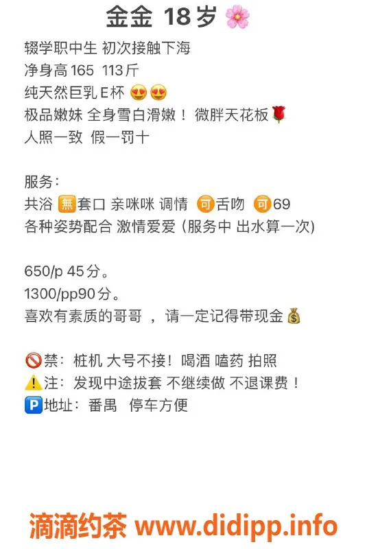 广州楼凤-番禺嫩妹金金，巨乳蛇吻只需650p