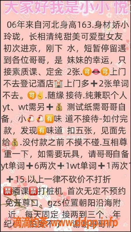 北京楼凤-百子湾小小悦，18岁163cm嫩妹，千元档上门服务